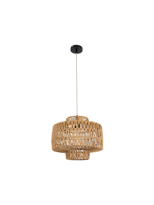 GloboStar Jenson Ceiling Light Brown Boho Grid with E27 Socket 33x35x35cm
