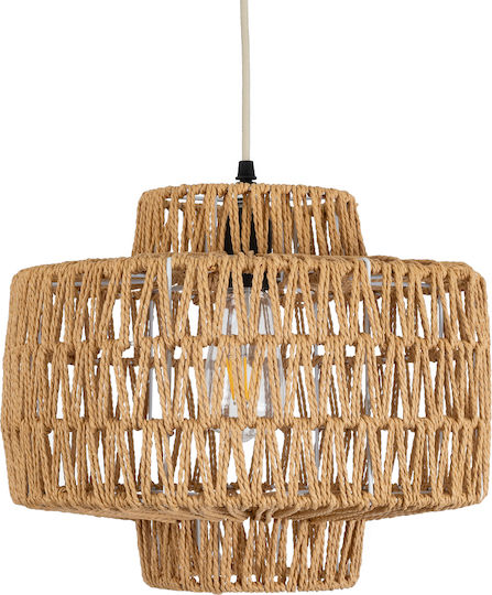 GloboStar Jenson Ceiling Light Brown Boho Grid with E27 Socket 33x35x35cm