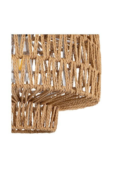 GloboStar Jenson Ceiling Light Brown Boho Grid with E27 Socket 33x35x35cm
