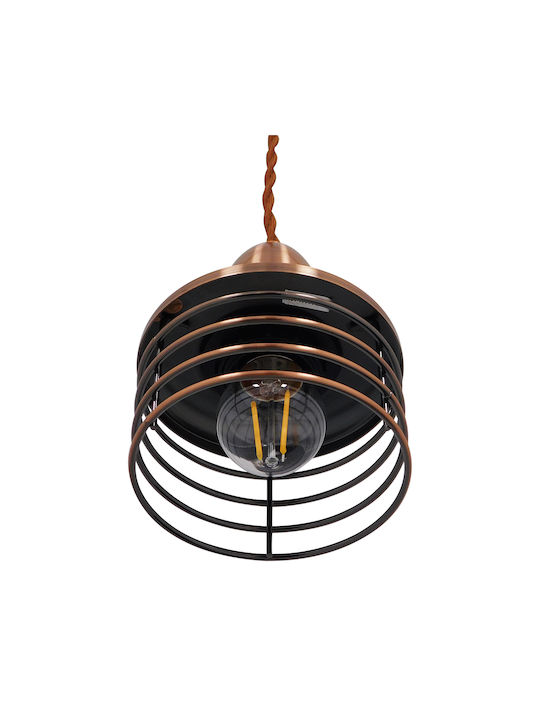 GloboStar Manhattan Κρεμαστό Φωτιστικό Χάλκινο με Ντουί E27 11εκ.