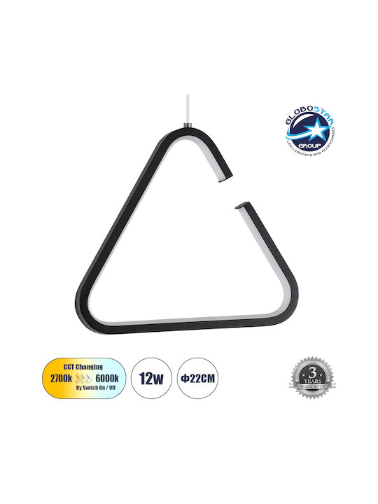 GloboStar Ceroba Lumini Suspendate Negru LED cu Lumină Bianco Reglabilă 22x22x22cm