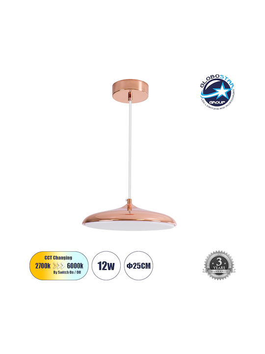 GloboStar Baron Lumini Suspendate Cupru LED Cu Bianco Reglabil Lumină Cu Pantaloni Evazați 25x25cm