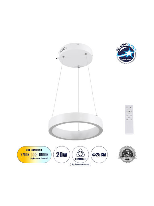 GloboStar Nemesis Pendant Light White 31x31cm