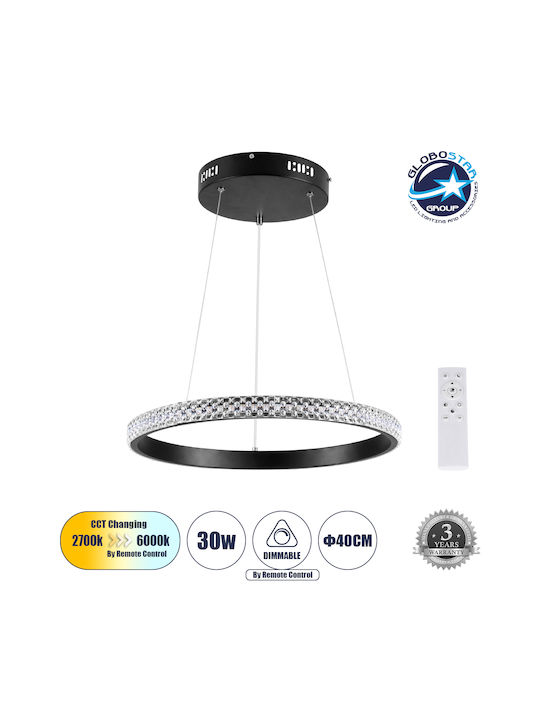 GloboStar Diamond Pendant Light Black 46x46cm