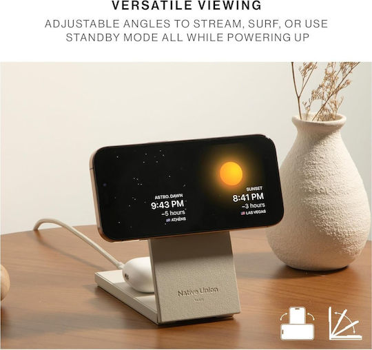 Native Union Безжично зарядно Qi2 и кабел USB-C 15W Черен (Rise)