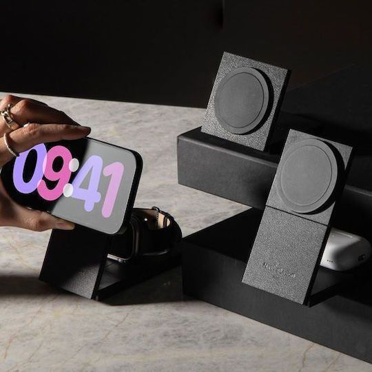 Native Union Безжично зарядно Qi2 и кабел USB-C 15W Черен (Rise)