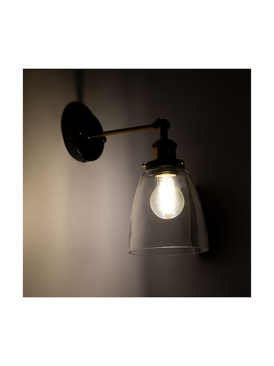 GloboStar Crucible Vintage Φωτιστικό Τοίχου με Ντουί E27 Χρυσό 25.5x14x29.5εκ.