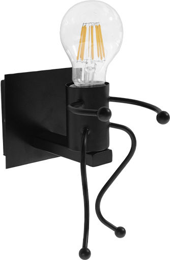 GloboStar Joyce Modern Lamp Wall with Socket E27 Black 12x19x17cm