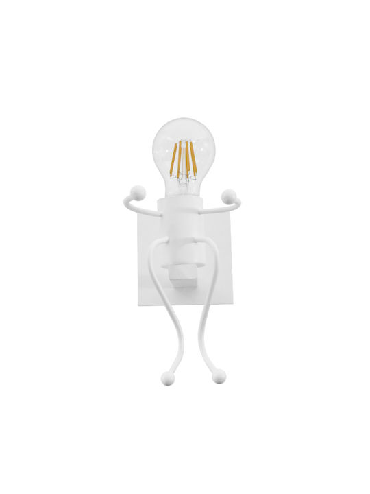 GloboStar Clay Modern Lamp Wall with Socket E27 White 12x17cm
