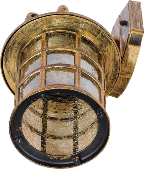 GloboStar Pharos Industrial Wall Lamp with E27 Bulb Base Bronze 17x29x29cm
