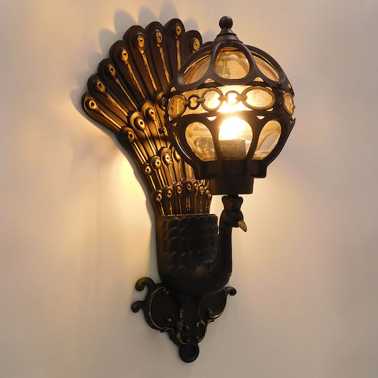 GloboStar Cornelia Vintage Lamp Wall with Socket E27 Brown 32x20x55cm