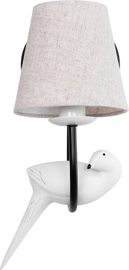 GloboStar Bird Vintage Lumină de Perete cu Soclu E14 Negru 16x16x16cm