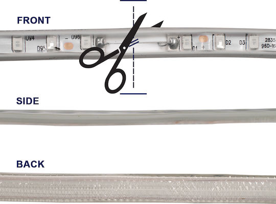 GloboStar Αδιάβροχη Ταινία LED 220V Πράσινο Φως 1m Τύπου SMD2835