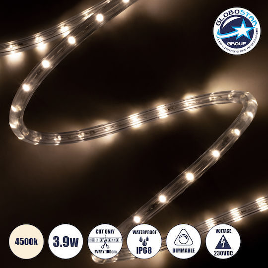 GloboStar Waterproof LED Strip 220V Natural White Light 1m