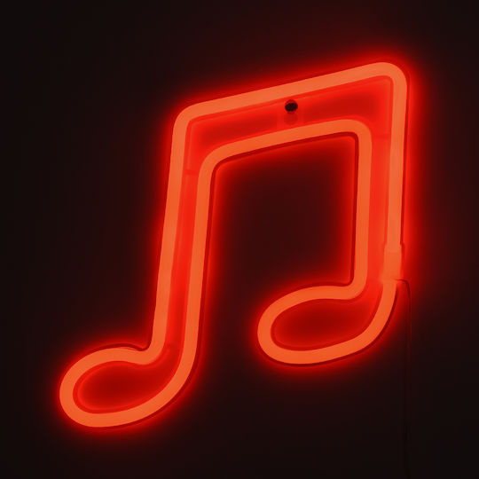 GloboStar Neon Διακοσμητικό Φωτιστικό Music Note LED Φιγούρα 19x19x23εκ.