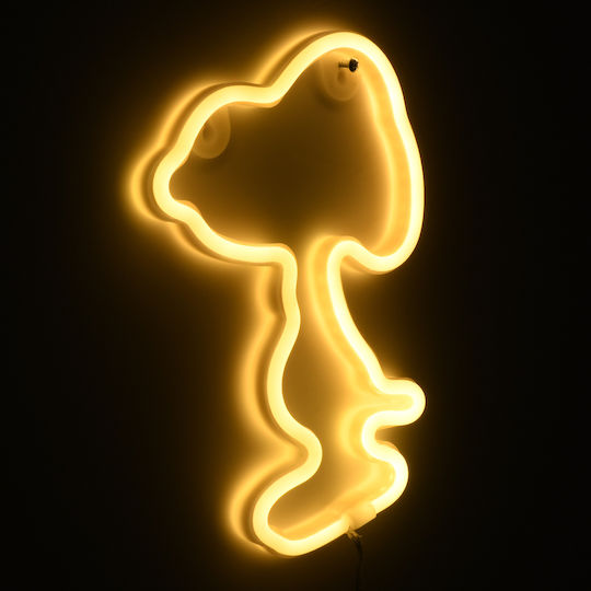 GloboStar Neon Διακοσμητικό Φωτιστικό Snoopy LED Θερμό Λευκό 2700K Φιγούρα