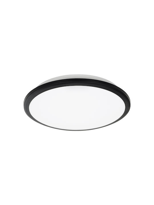 GloboStar Tuffin Deckenleuchte Badezimmer 30cm Schwarz mit Integrierter LED