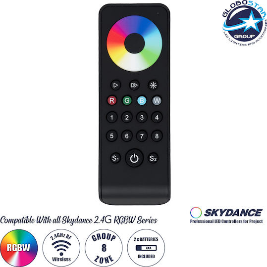 GloboStar RT10 Skydance Wireless RGBW and RGB Controller Touch RF Hand Tool 71574
