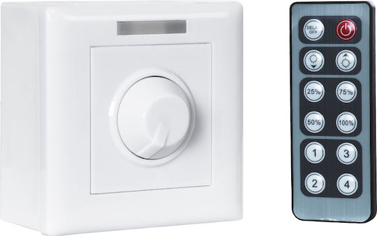 GloboStar Επιτοίχιος Διακόπτης Dimmer με Πλαίσιο Ταινία LED Περιστροφικός