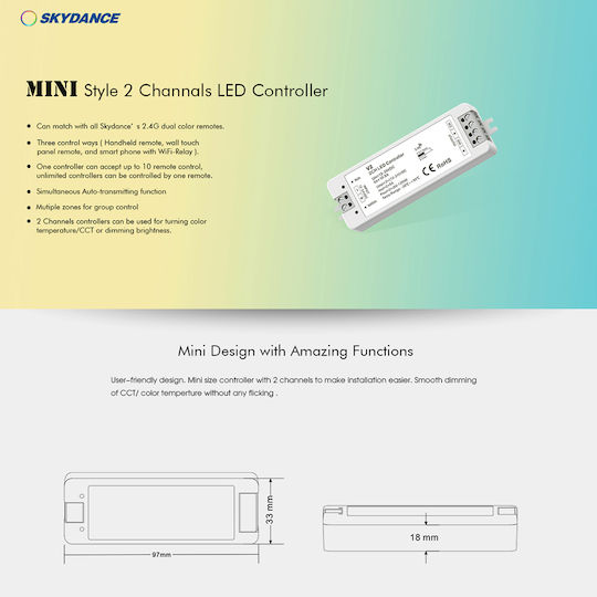 GloboStar Ασύρματο Dimmer και Controller για Ρυθμιζόμενο Λευκό RF Χειρός 71564