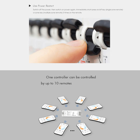 GloboStar Ασύρματο Dimmer και Controller για Ρυθμιζόμενο Λευκό RF Χειρός 71564