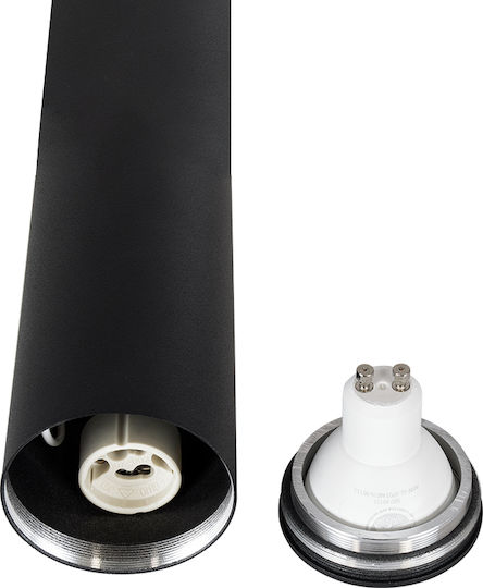GloboStar Duct Single Spot with Socket GU10 in Black Color