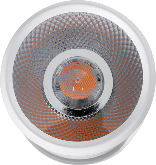 GloboStar Единично LED Топло бяло Спот в Бял Цвят