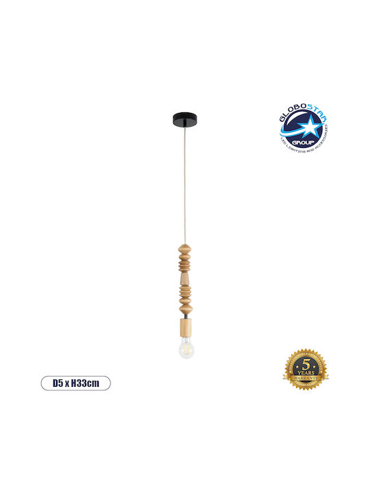 GloboStar Beads Pendant Light Beige with Socket E27 5cm