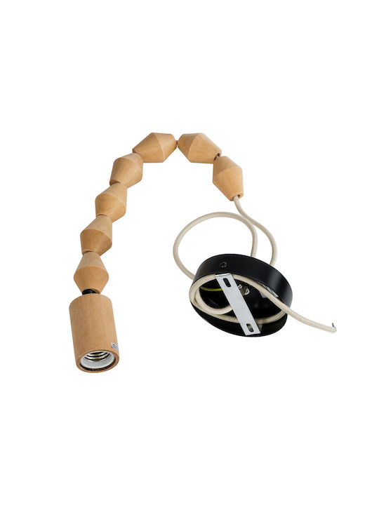 GloboStar Beads Κρεμαστό Φωτιστικό Μπεζ με Ντουί E27 4εκ.