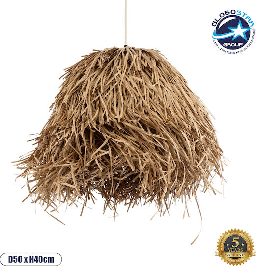 GloboStar Guadeloupe Κρεμαστό Φωτιστικό Bulb Boho Πλέγμα με Ντουί E27 50x50x40εκ.