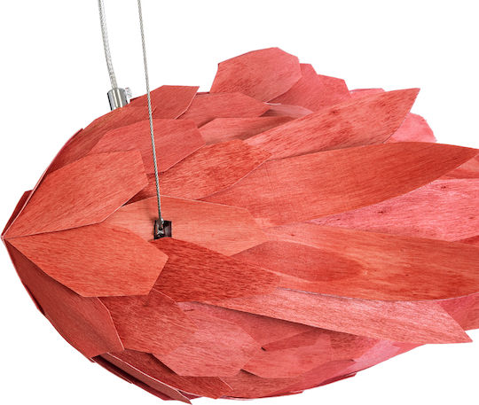 GloboStar Pendant Light Red Boho Grid with Socket E27 70x40x27cm