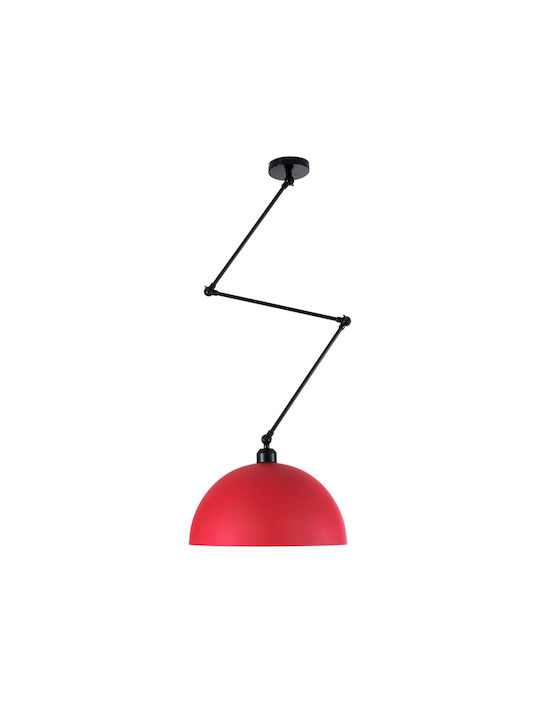 GloboStar Lotus Pendant Light Red Bell with Socket E27 30x21cm