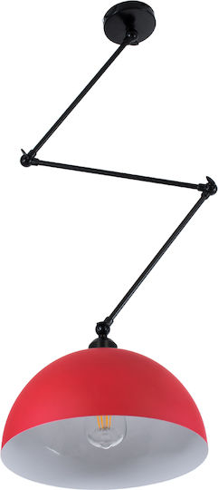 GloboStar Lotus Red Bell Pendant Ceiling Light with E27 Socket 30x21x21cm