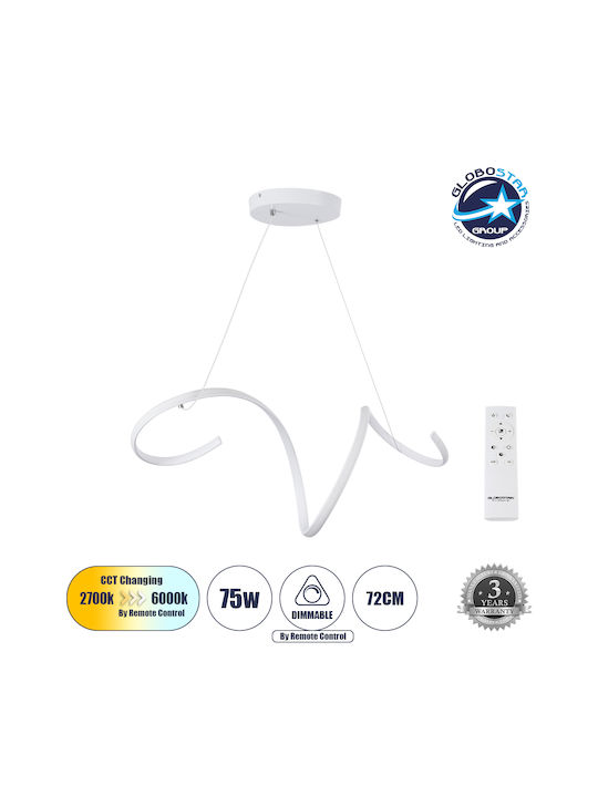 GloboStar Spirale Pendant Light White 25x25x30cm