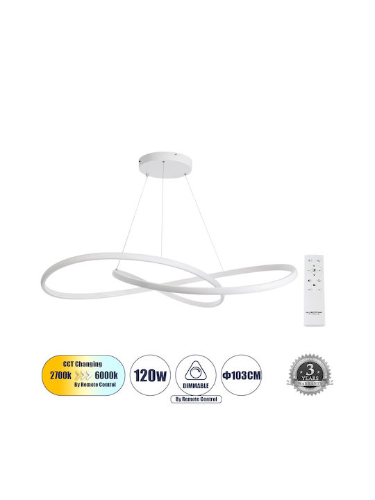 GloboStar Dexter Pendant Light White 103cm