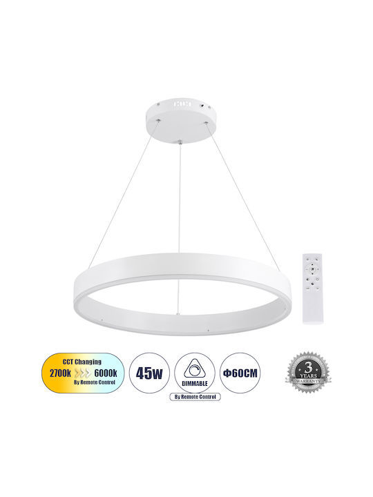 GloboStar Venom Pendant Light White 60x60cm