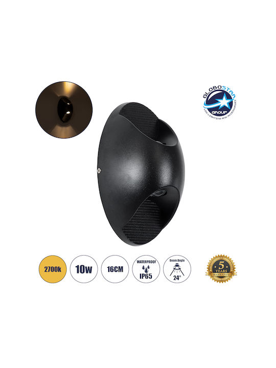 GloboStar Jeremy Wandmontierte Außenbeleuchtung Deckenleuchte IP65 10W mit Warmweißem Licht Doppelstrahl 16x10x7cm