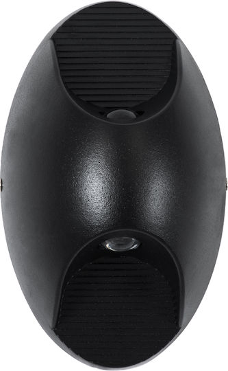 GloboStar Jeremy Επιτοίχια Εξωτερική Πλαφονιέρα LED IP65 10W με Θερμό Λευκό Φως Διπλής Δέσμης 16x10x7εκ.
