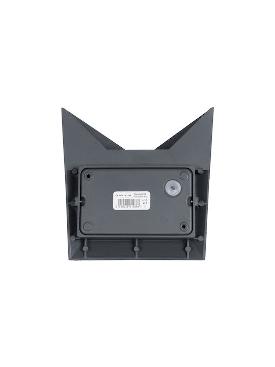 GloboStar Stealth Επιτοίχια Εξωτερική Πλαφονιέρα LED IP65 10W με Θερμό Λευκό Φως 17x7.5x17εκ. Ανθρακί