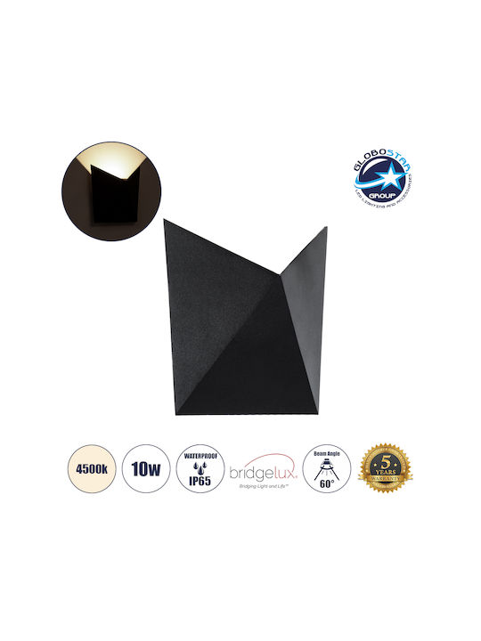 GloboStar Stealth Wall-Mounted Outdoor Ceiling Lamp LED IP65 10W with Natural White Light 17x7.5x17cm