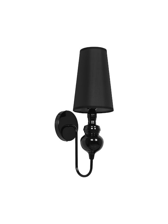GloboStar Laura Modern Leuchte Wand mit Fassung E27 Schwarz 15x48cm
