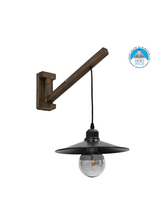 GloboStar Jonas Vintage Φωτιστικό Τοίχου με Ντουί E27 Καφέ 26x50x50εκ.