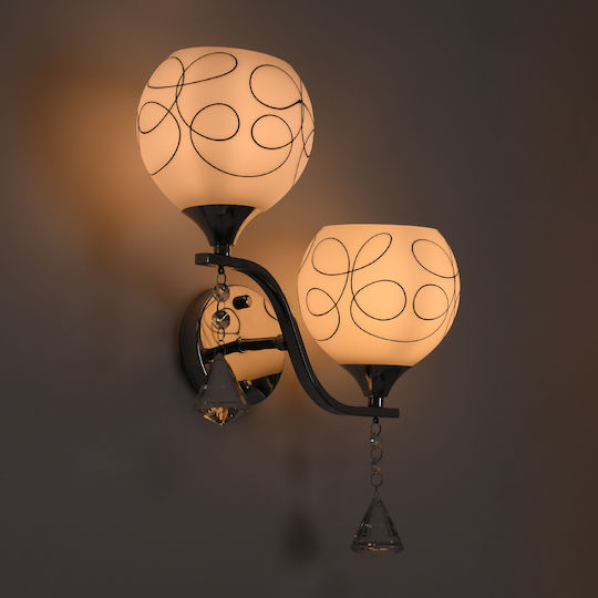 GloboStar Canter Modern Lamp Wall with Socket E27 Transparent 32x15x40cm