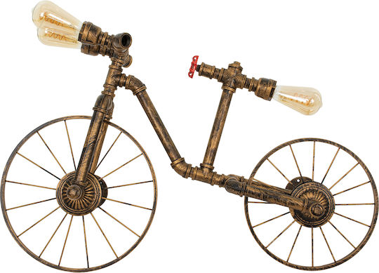 GloboStar Swiftwalker Vintage Leuchte Wand mit Fassung E27 Bronze 85x29.5x55cm