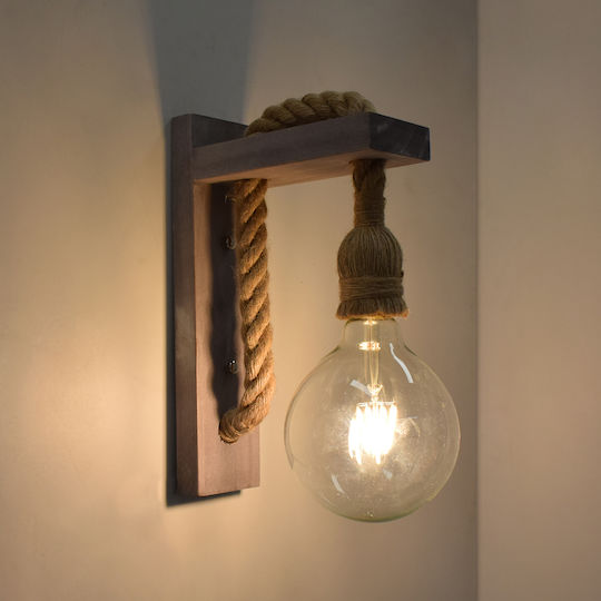 GloboStar Kensi Vintage Wall Lamp with E27 Socket Grey 7x30x30cm