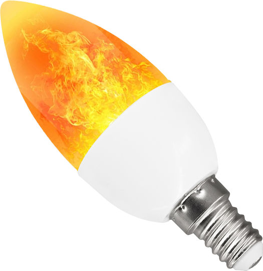 GloboStar Λάμπα LED 5W 104mm για Ντουί E14 και Σχήμα C37 Θερμό Λευκό 250lm