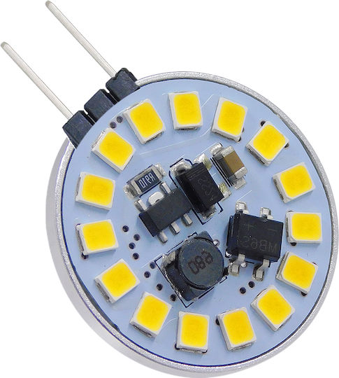 GloboStar Λάμπα LED 3W για Ντουί G4 Φυσικό Λευκό 330lm Dimmable