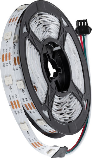 GloboStar LED Strip USB 5V RGB Light 1m Type SMD5050 with Power Supply & Remote Control