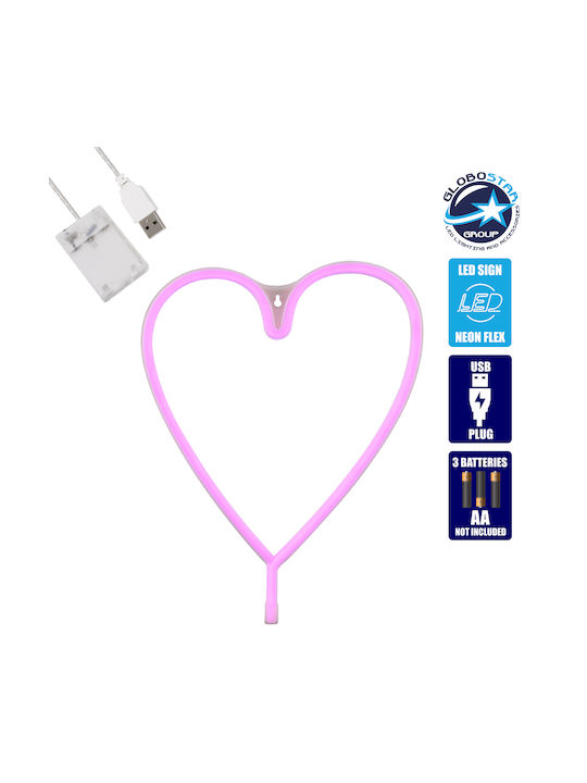 GloboStar Neon Διακοσμητικό Φωτιστικό LED Καρδιά