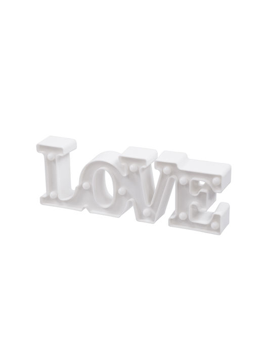 GloboStar Διακοσμητικό Φωτιστικό LED Θερμό Λευκό 2700K Love 32x12x5εκ.